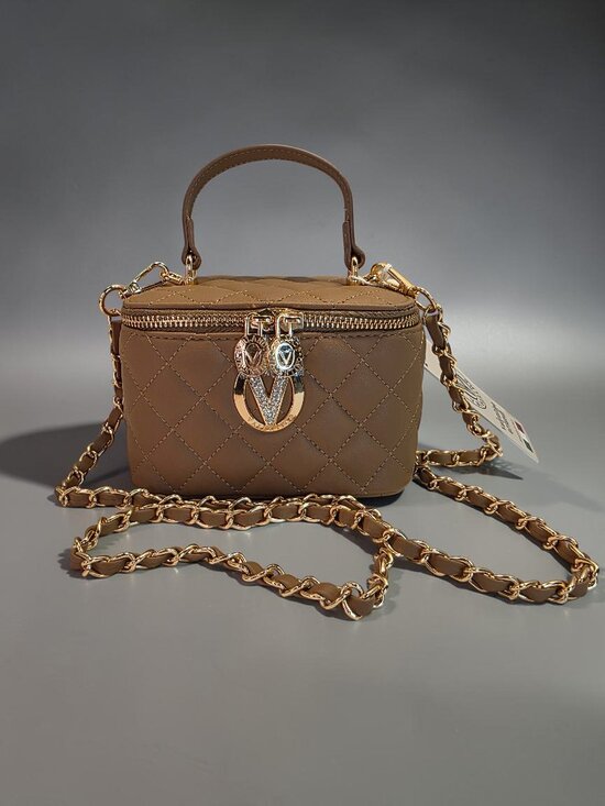 Valentino Orlandi Handbags - Quilted Taupe Shoulder or Cosmetic Bag by Valentino Orlandi NWT FREE SHIPPING